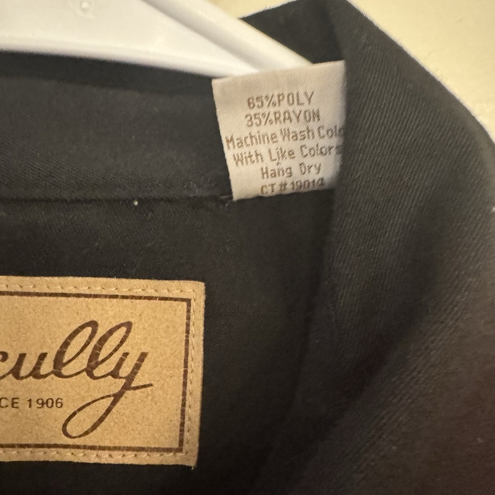Scully Gunfighter Western Snap Front Shirt Men's L Black/ Red Floral Embroidery - Picture 9 of 12